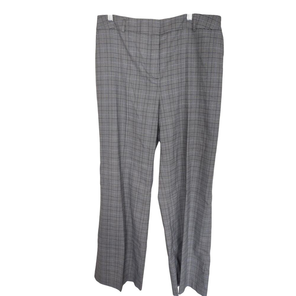 Calvin‎ Klein Plaid Wide Leg Trousers 12 Classic Preppy Clueless Twee Academia